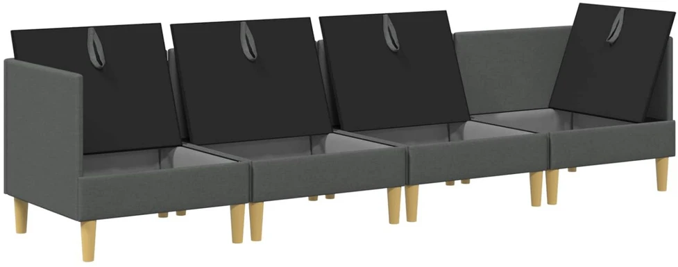 Modulinė sofa su laikymo vieta 4 vnt. Tamsiai pilka Audinys