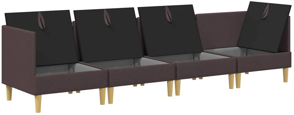 Modulinė sofa su laikymo vieta 4 vnt. Tamsiai rudas Audinys