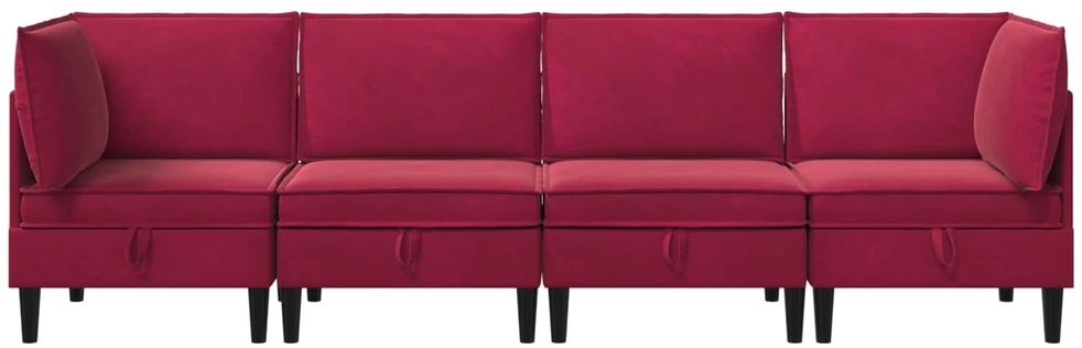 Svetainės baldų komplektas 4 vnt. 280 x 70 x 82 cm Vyno raudona