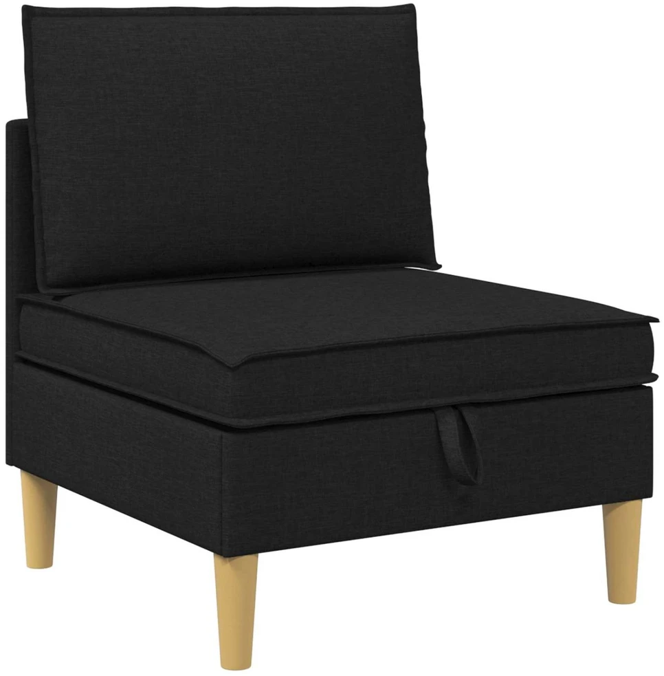 Modulinė sofa su laikymo vieta 3 vnt. Juoda Audinys