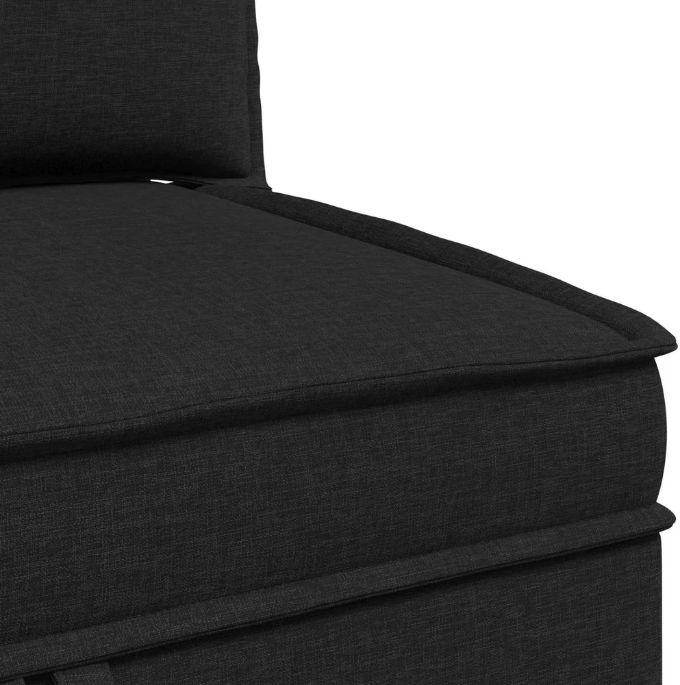 Modulinė sofa su laikymo vieta 3 vnt. Juoda Audinys
