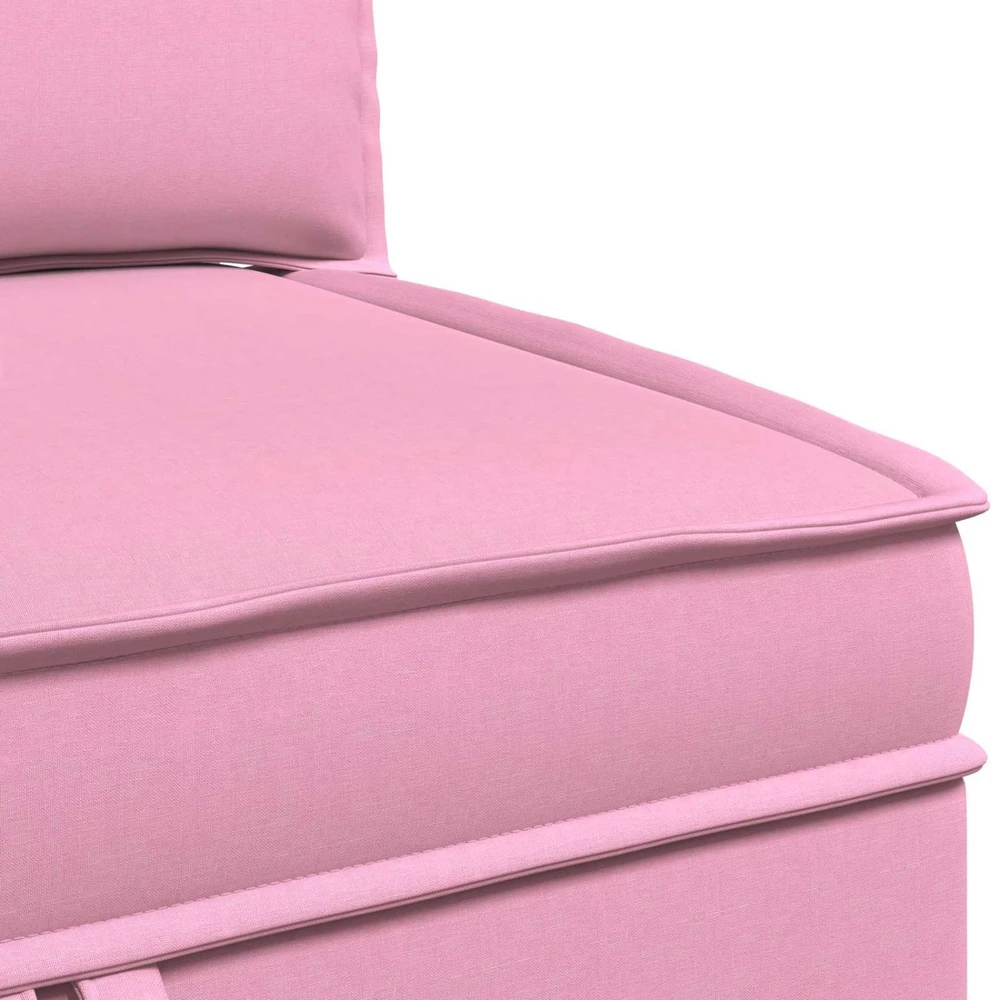 Modulinė sofa su laikymo vieta 3 vnt. Rožinė Audinys