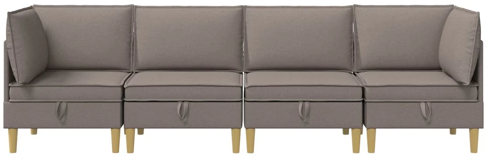Modulinė sofa su laikymo vieta 4 vnt. Taupe Audinys