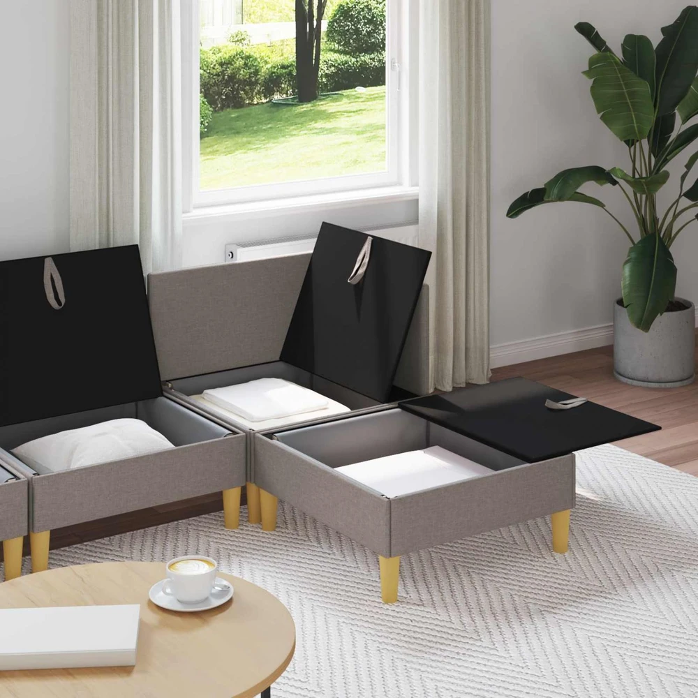 Modulinė sofa su laikymo vieta 4 vnt. Taupe Audinys