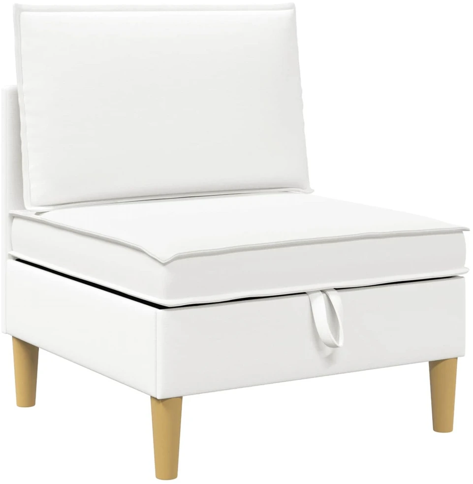 Modulinė sofa su laikymo vieta 4 vnt. Balta Audinys