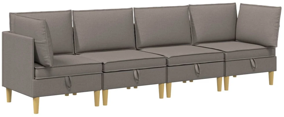 Modulinė sofa su laikymo vieta 4 vnt. Taupe Audinys