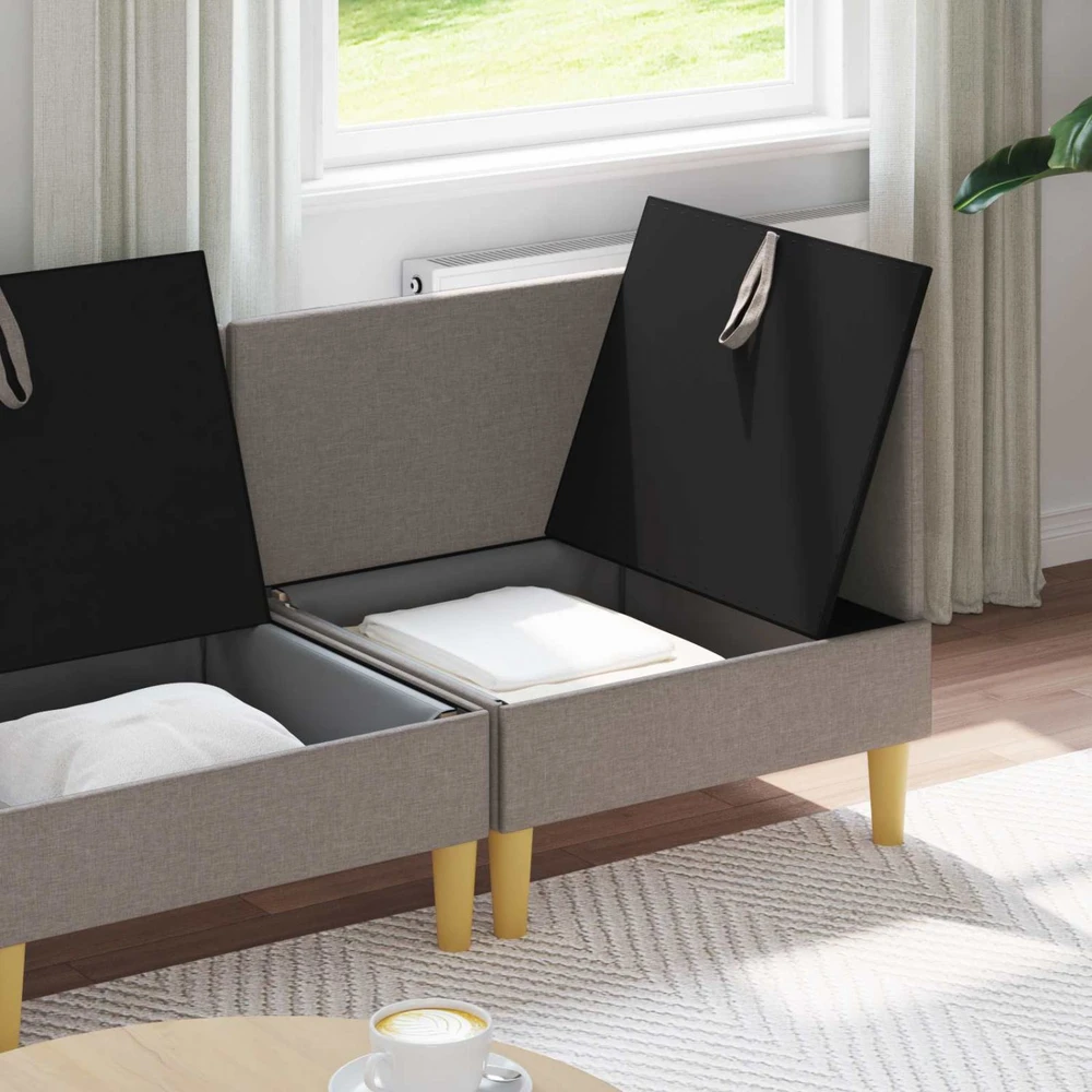 Modulinė sofa su laikymo vieta 4 vnt. Taupe Audinys
