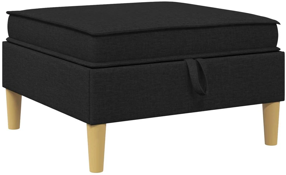 Modulinė sofa su laikymo vieta 4 vnt. Juoda Audinys