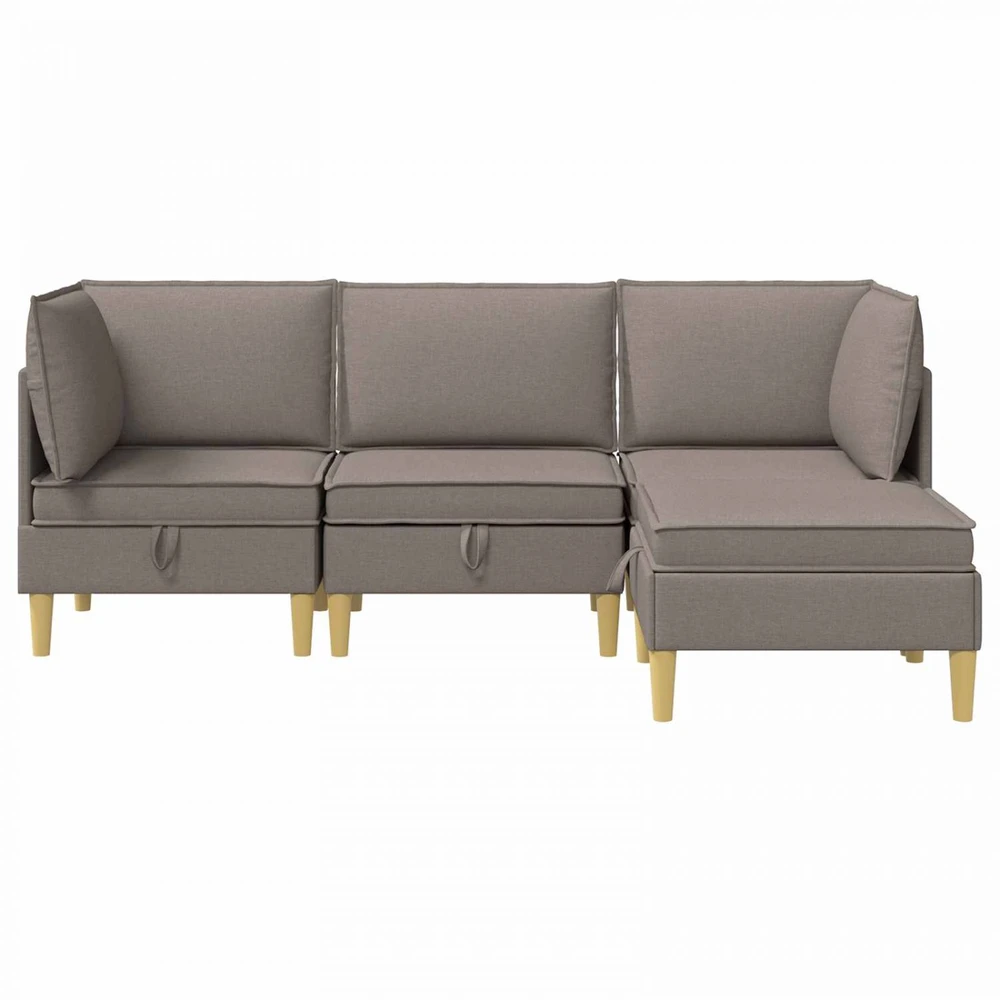 Modulinė sofa su laikymo vieta 4 vnt. Taupe Audinys