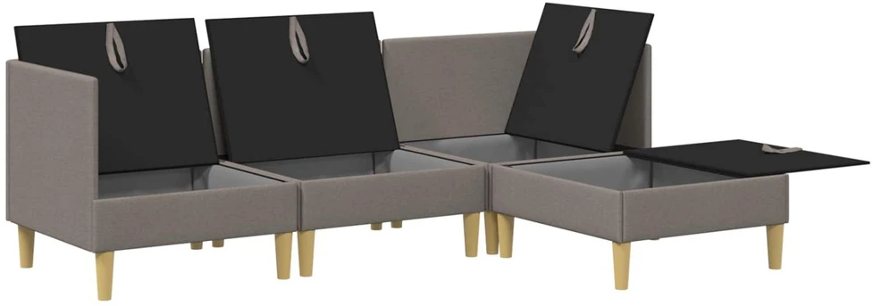 Modulinė sofa su laikymo vieta 4 vnt. Taupe Audinys