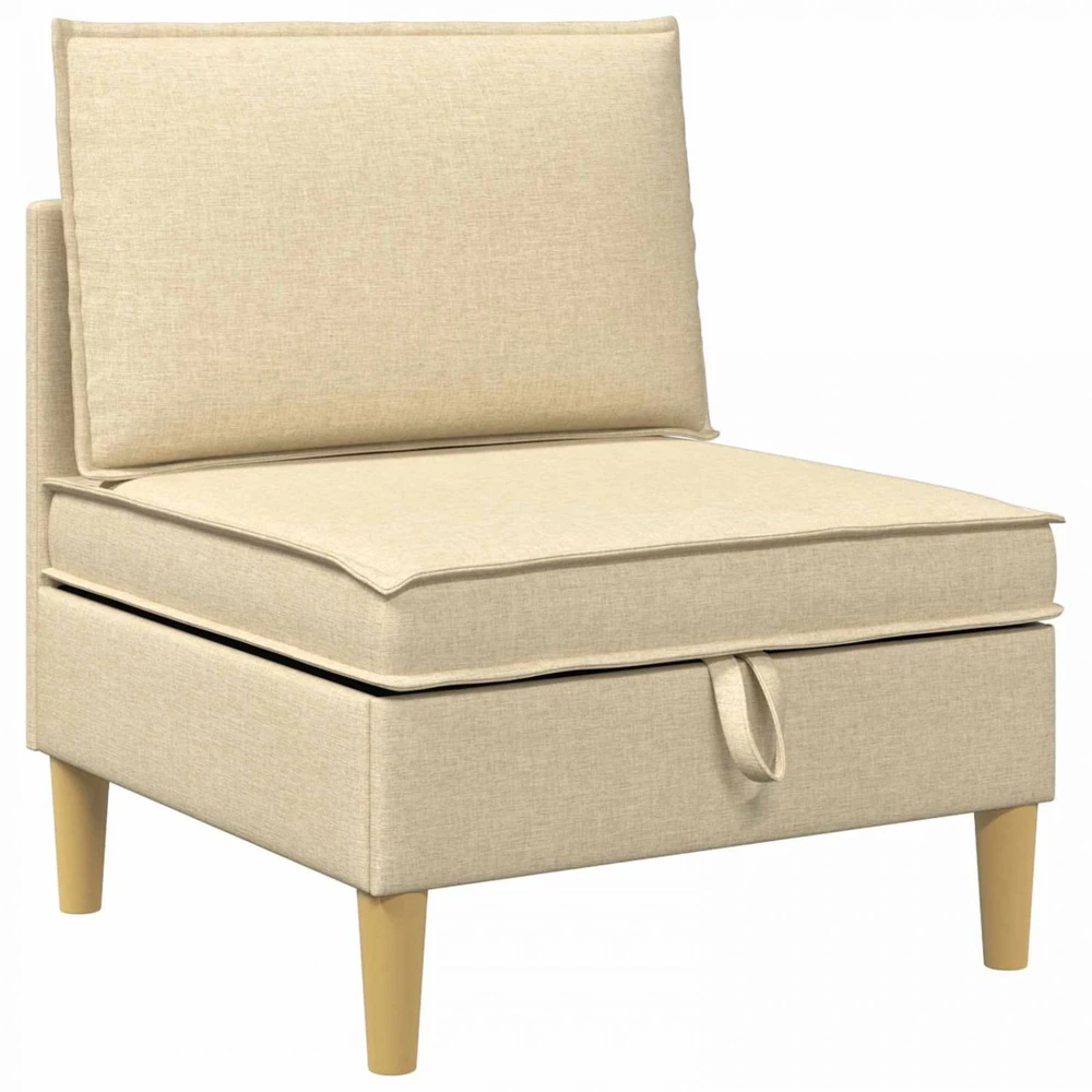 Modulinė sofa su laikymo vieta 4 vnt. Kreminė Audinys