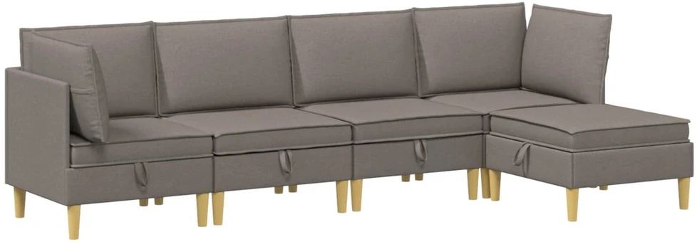 Modulinė sofa su laikymo vieta 5 vnt. Taupe Audinys