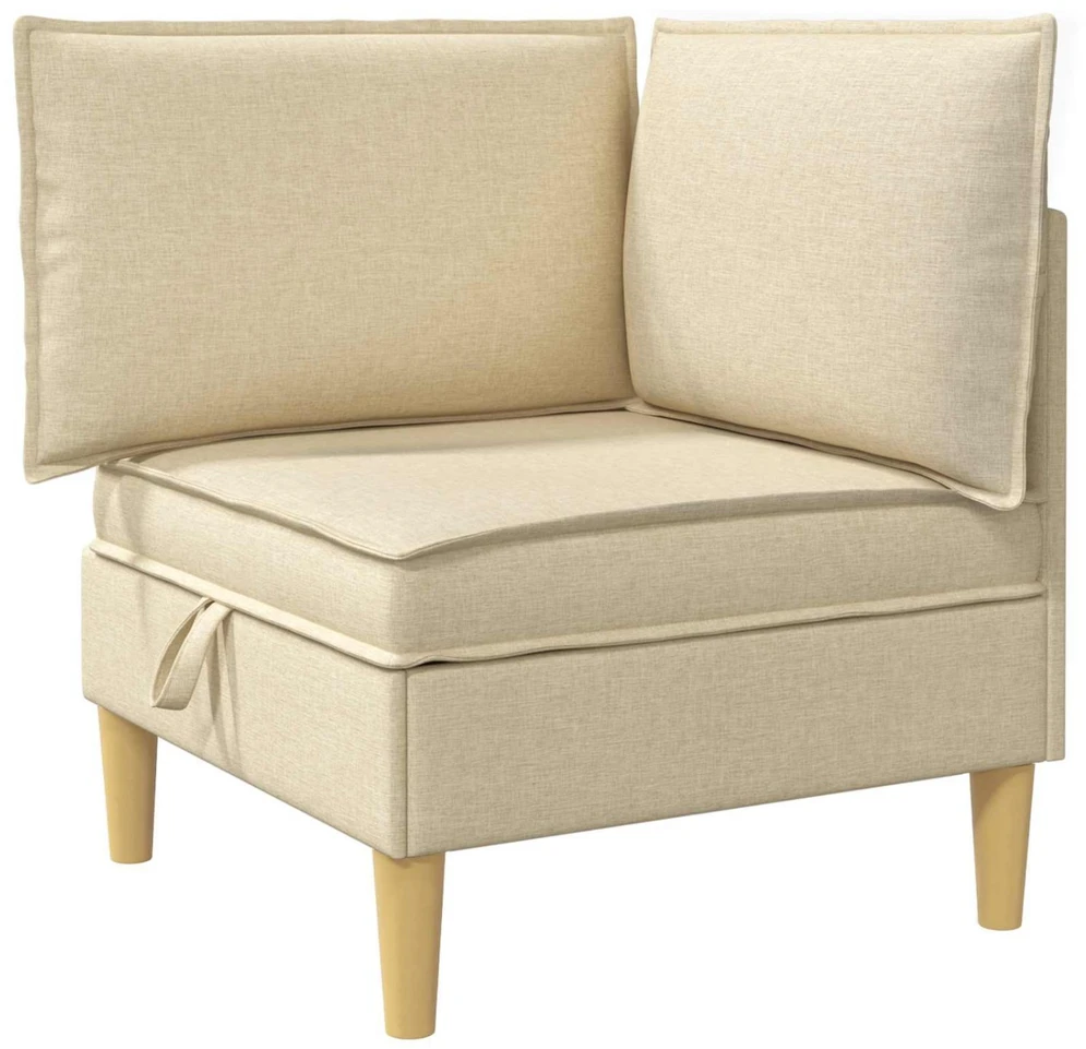 Modulinė sofa su laikymo vieta 5 vnt. Kreminė Audinys