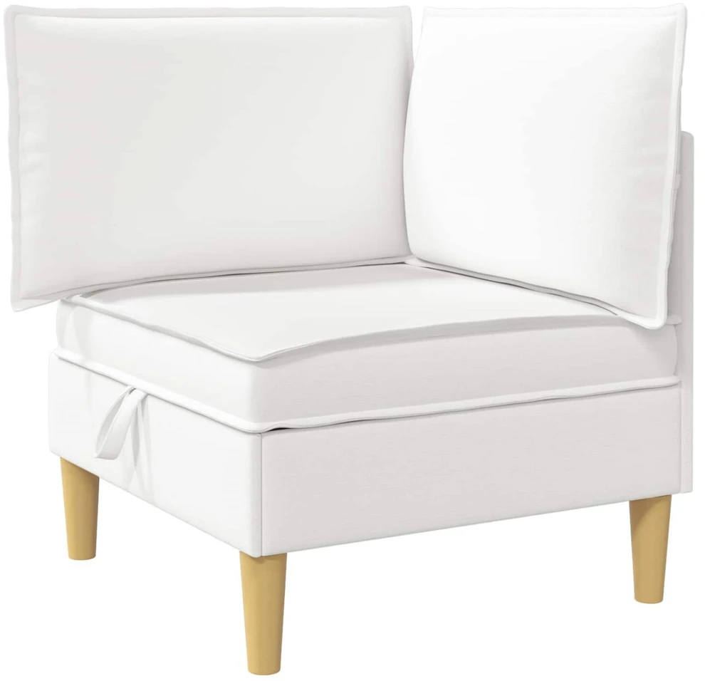 Modulinė sofa su laikymo vieta 6 vnt. Balta Audinys