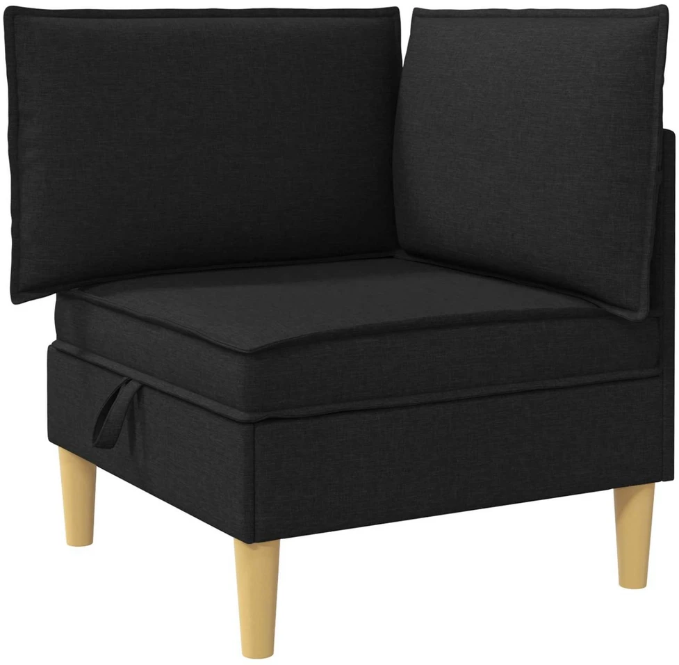 Modulinė sofa su laikymo vieta 6 vnt. Juoda Audinys