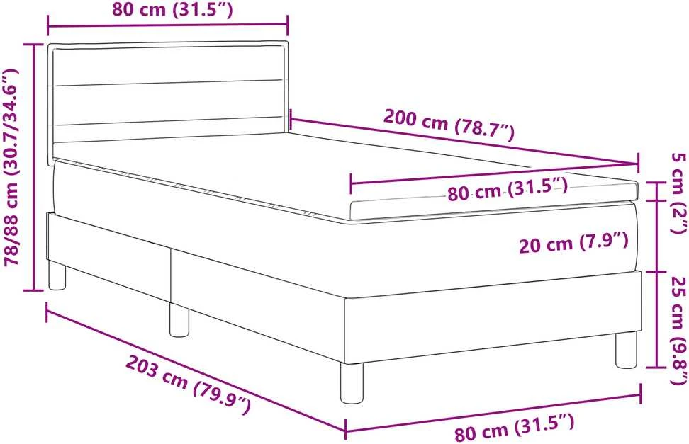 Kiemas lova su pagalve Kreminė 80 x 200 cm audinys