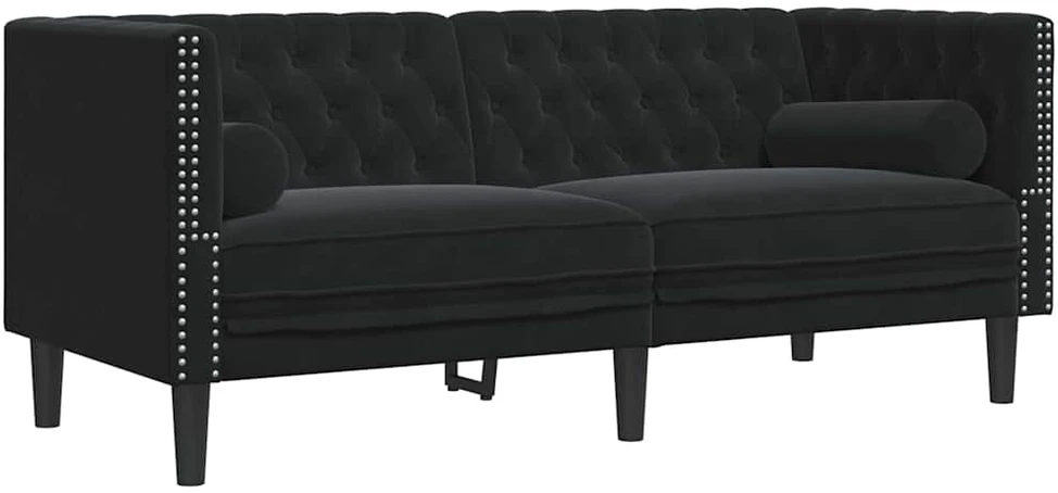 Svetainės sofa 2 vnt. Juoda Aksomas