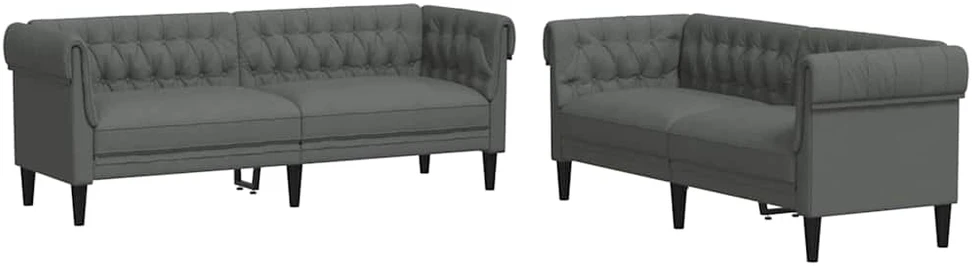 Svetainės sofa 2 vnt. Tamsiai pilka audinys