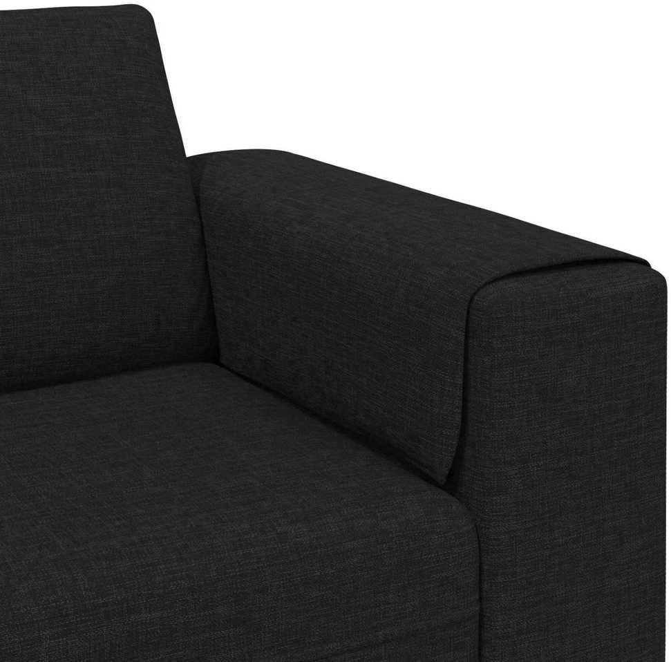 Svetainės sofa 3 vnt. Juoda Poliesteris