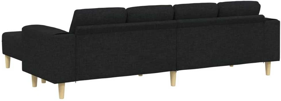 Svetainės sofa 3 vnt. Juoda Poliesteris