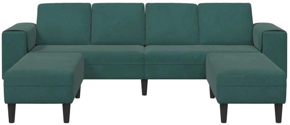 Svetainės sofa 3 vnt. Tamsiai žalia