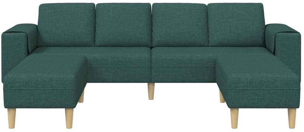 Svetainės sofa 3 vnt. Tamsiai žalia Poliesteris