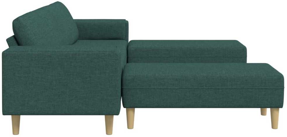 Svetainės sofa 3 vnt. Tamsiai žalia Poliesteris