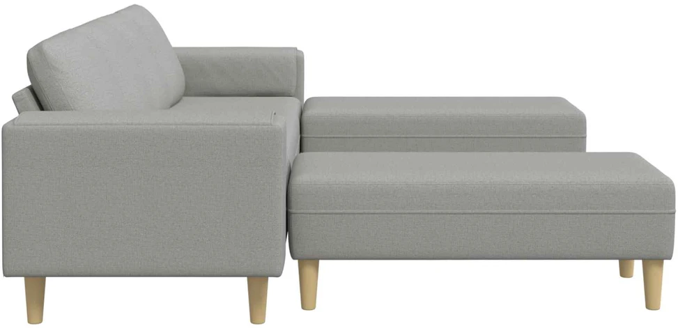 Svetainės sofa 3 vnt. Debesų pilka Poliesteris