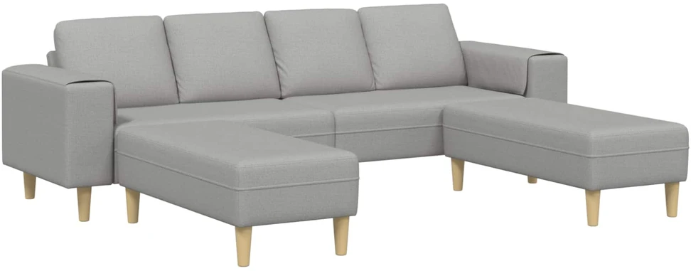 Svetainės sofa 3 vnt. Debesų pilka Poliesteris