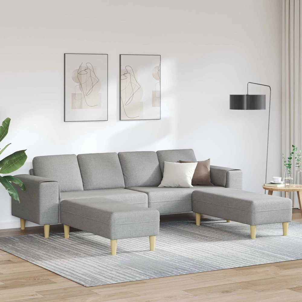 Svetainės sofa 3 vnt. Debesų pilka Poliesteris