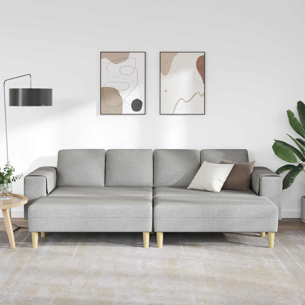 Svetainės sofa 3 vnt. Debesų pilka Poliesteris