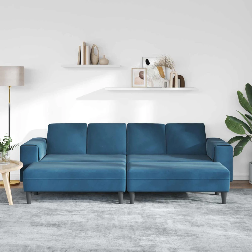 Svetainės sofa 3 vnt. Mėlyna