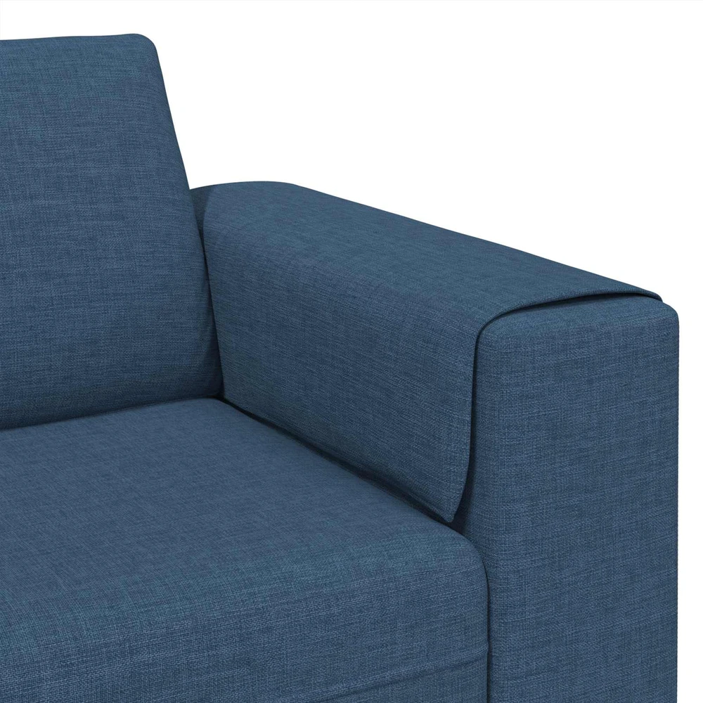 Svetainės sofa 3 vnt. Mėlyna Poliesteris