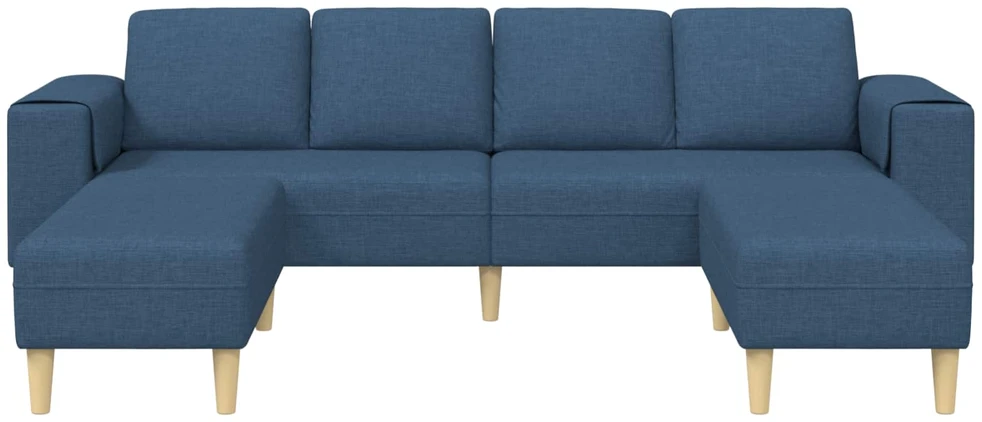 Svetainės sofa 3 vnt. Mėlyna Poliesteris