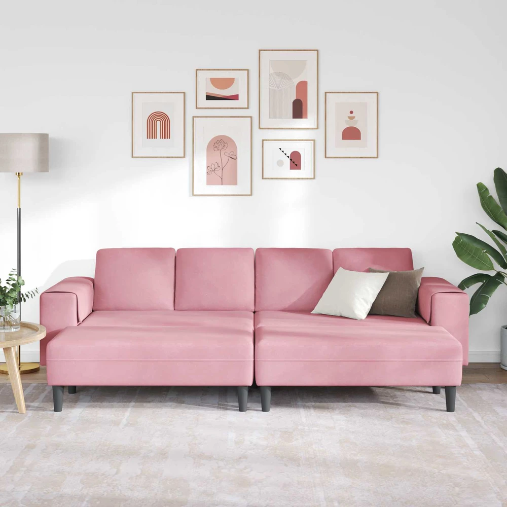 Svetainės sofa 3 vnt. Rožinė