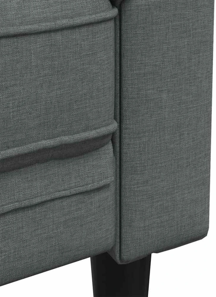 Svetainės sofa 3 vnt. Tamsiai pilka audinys