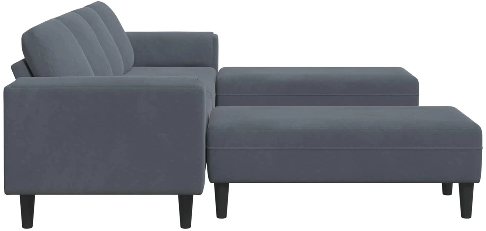 Svetainės sofa 3 vnt. Tamsiai pilka