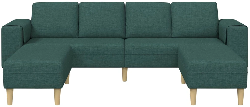 Svetainės sofa 3 vnt. Tamsiai žalia Poliesteris