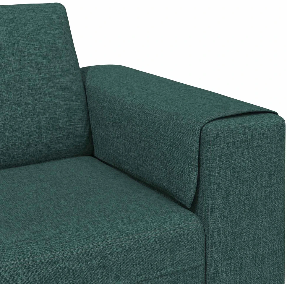 Svetainės sofa 3 vnt. Tamsiai žalia Poliesteris