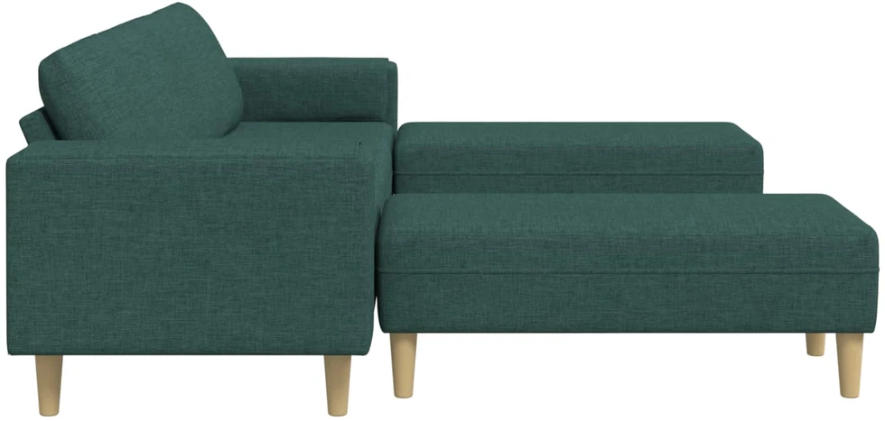 Svetainės sofa 3 vnt. Tamsiai žalia Poliesteris