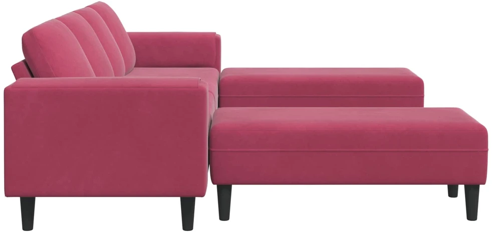 Svetainės sofa 3 vnt. Vyno raudona