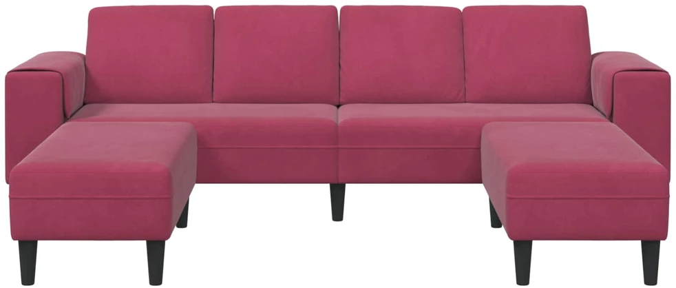 Svetainės sofa 3 vnt. Vyno raudona