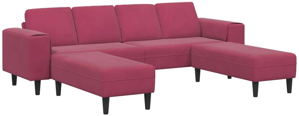 Svetainės sofa 3 vnt. Vyno raudona
