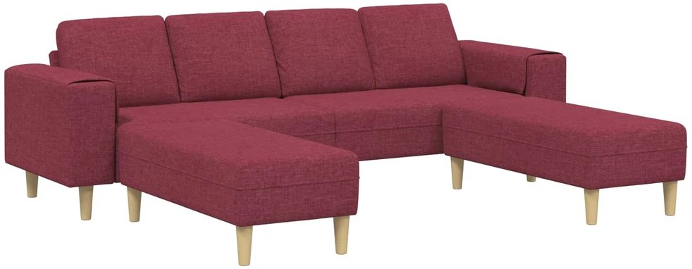 Svetainės sofa 3 vnt. Vyno raudona Poliesteris