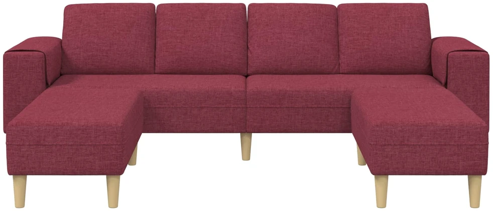 Svetainės sofa 3 vnt. Vyno raudona Poliesteris