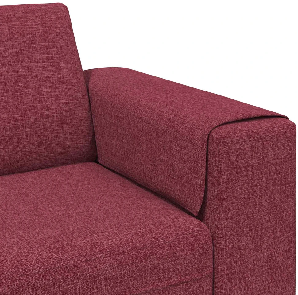 Svetainės sofa 3 vnt. Vyno raudona Poliesteris
