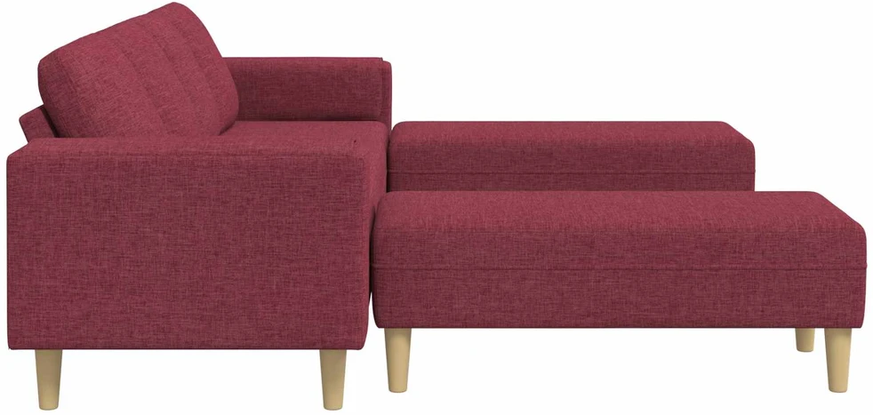 Svetainės sofa 3 vnt. Vyno raudona Poliesteris