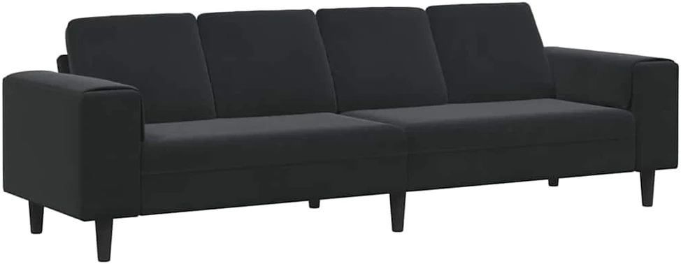 Svetainės sofa Juoda 250 x 77 x 76 cm