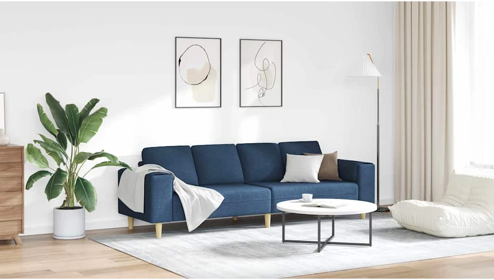 Svetainės sofa Mėlyna 250 x 77 x 76 cm Poliesteris