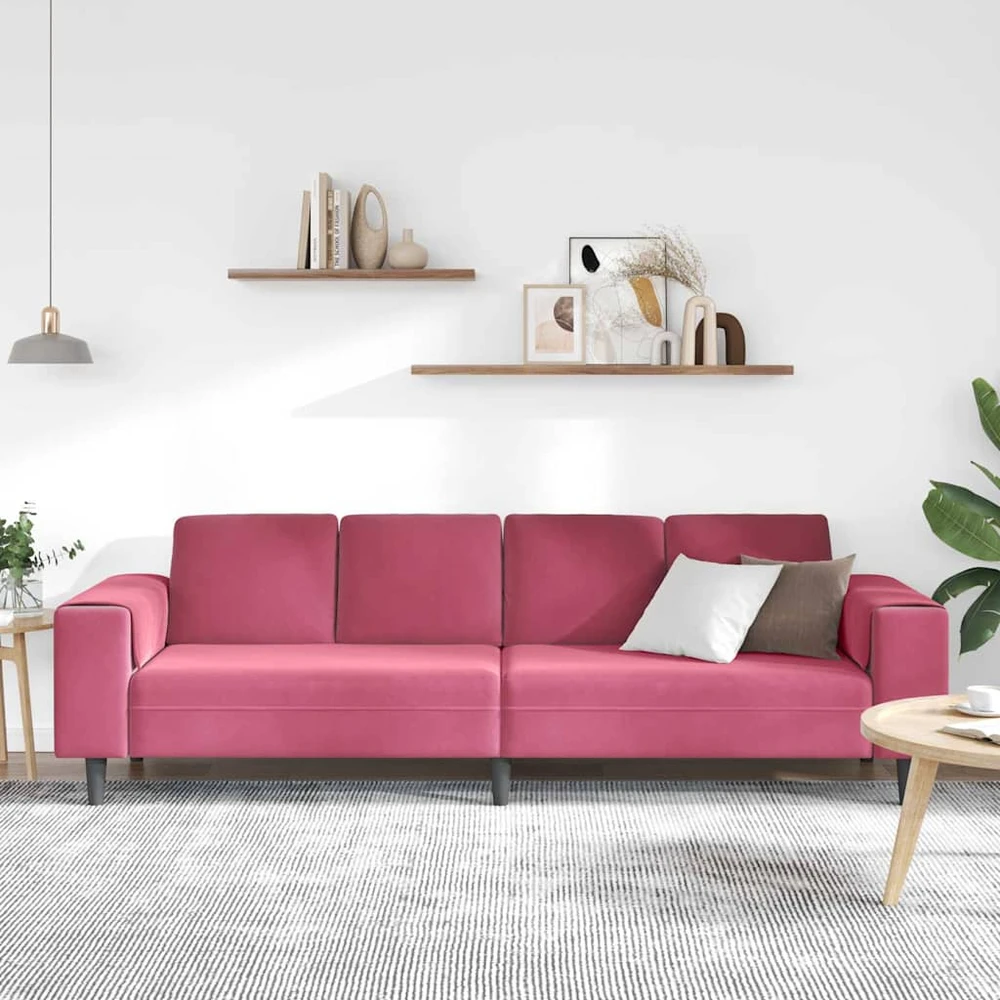 Svetainės sofa Vyno raudona 250 x 77 x 76 cm